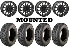 Kit 4 Moose Switchback Tires 30x10-14 on System 3 SB-5 Beadlock Matte Black 1KXP