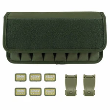 Army Green Molle 8Mag Pouch with Gun Pistol Magazine Pouch with Magic Tapes