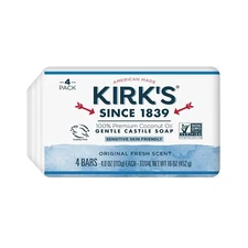 Kirk's Original Fresh Scent Gentle Castile Soap 4 Ct Pack