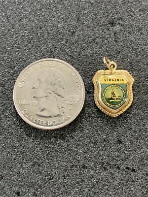 Virginia State Seal Small Shield Travel Souvenir Charm Pendant #38581