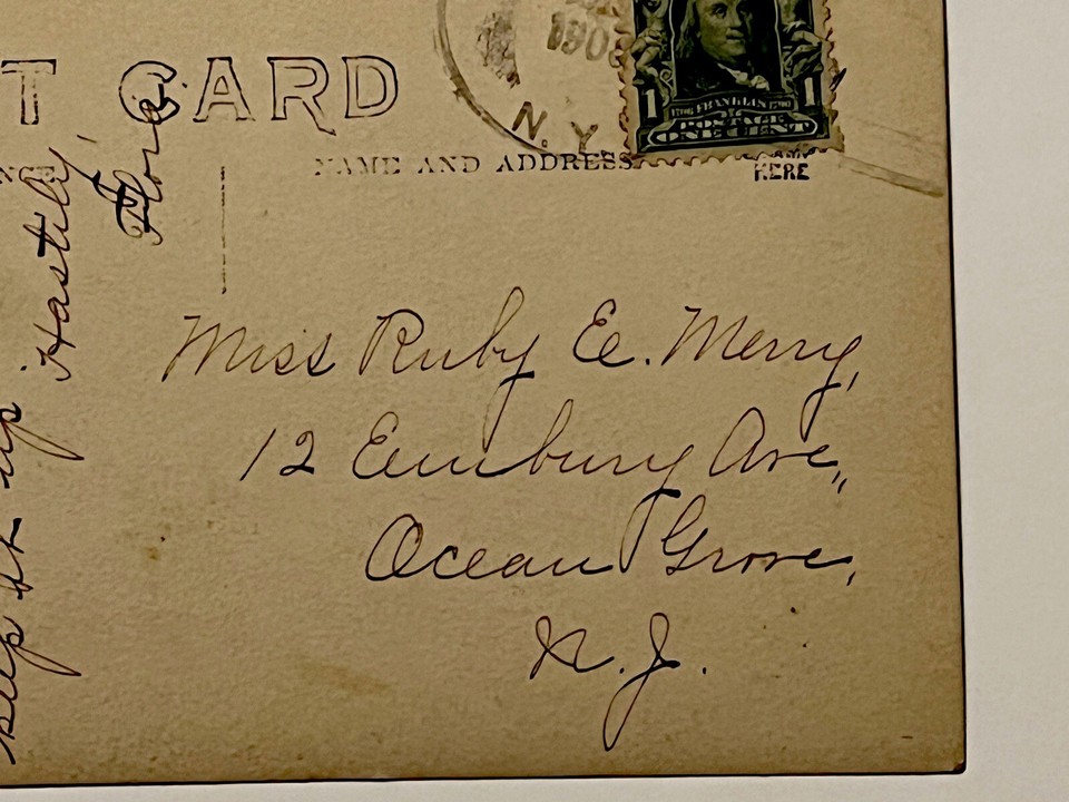 LEBANON SPRINGS NY POST CARD RPPC POST OFFICE 1908 REAL PHOTO HORSE AND