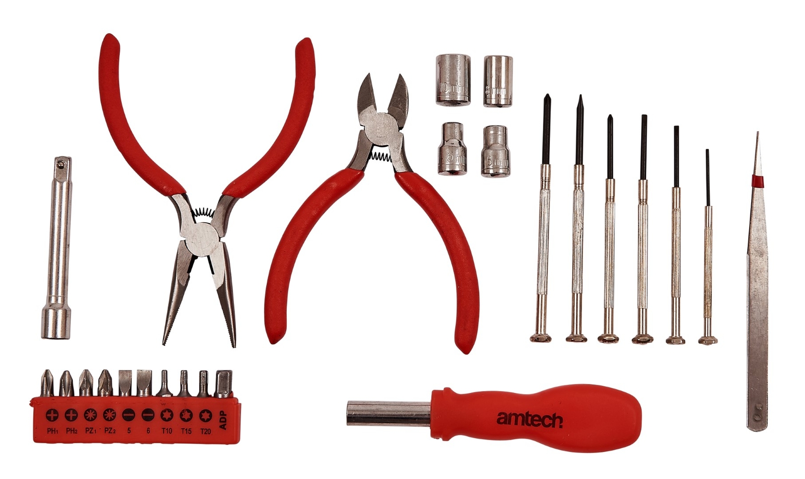 25Pc Mini Tool Kit Electrical Precision Screwdrivers Pliers Power Bit