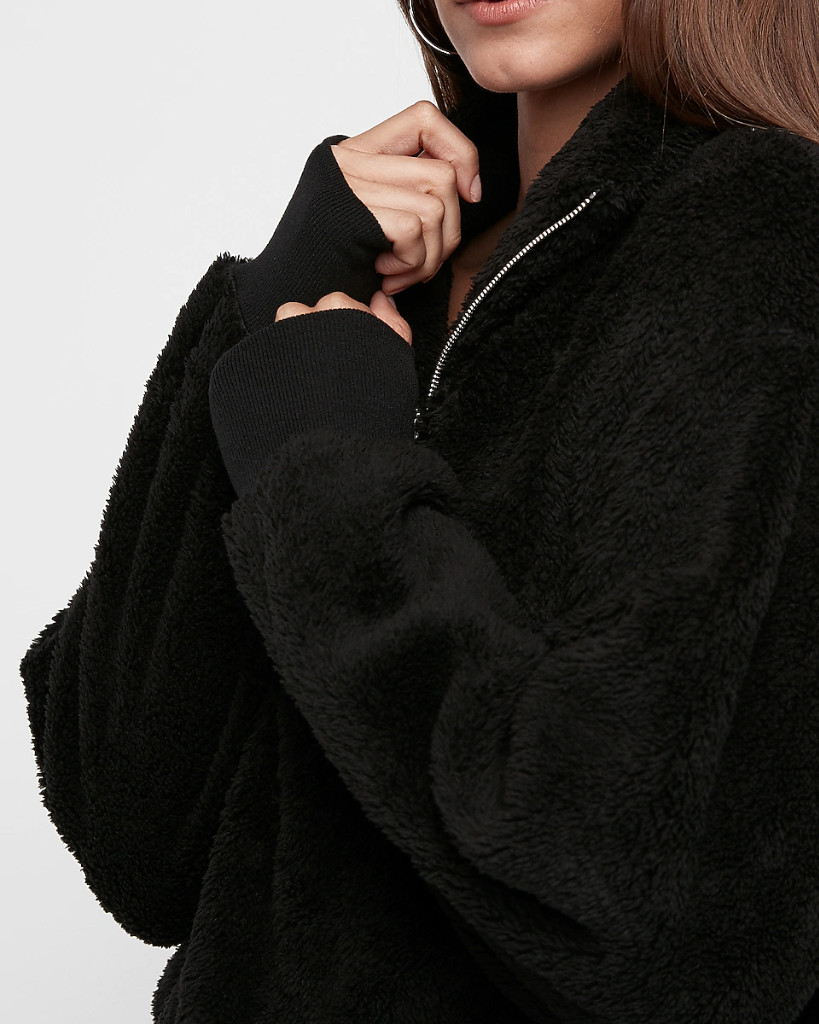 Express one eleven fleece quarter zip sweatshirt Clearance