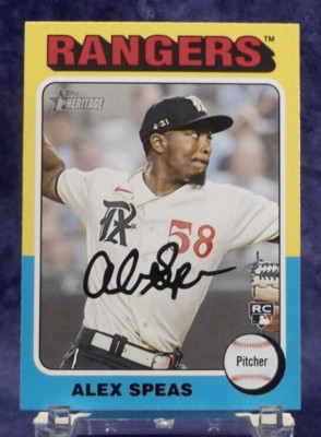 2024 Topps Heritage #274 - Alex Speas Rookie - Texas Rangers - Near Mint