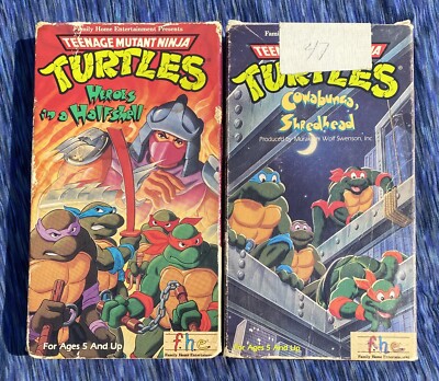 TEENAGE MUTANT NINJA TURTLES HEROES IN A HALFSHELL Cowabunga Shredhead 2 VHS