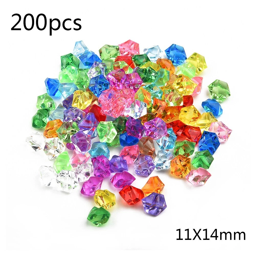 200Pcs Bulk 11*14mm Plastic Acrylic Gems Faux Pirate Diamond Pendants DIY  Craft