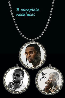 3 Pop smoke necklaces necklace photo picture lot rapper meet