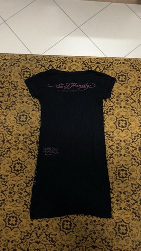 Ed Hardy Black Yellow Mini Dress Women's Size Medium - Picture 3 of 4