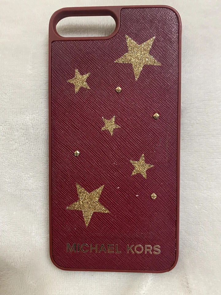 Michael Kors iPhone 8 Case Cherry Red Gold Stars Print Phone Cover - Image 4 of 4