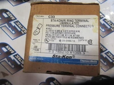 STA-KON C33 Uninsulated Ring Terminal (BOX OF 500) #6 Bolt x 12 AWG + 10 CU -NEW