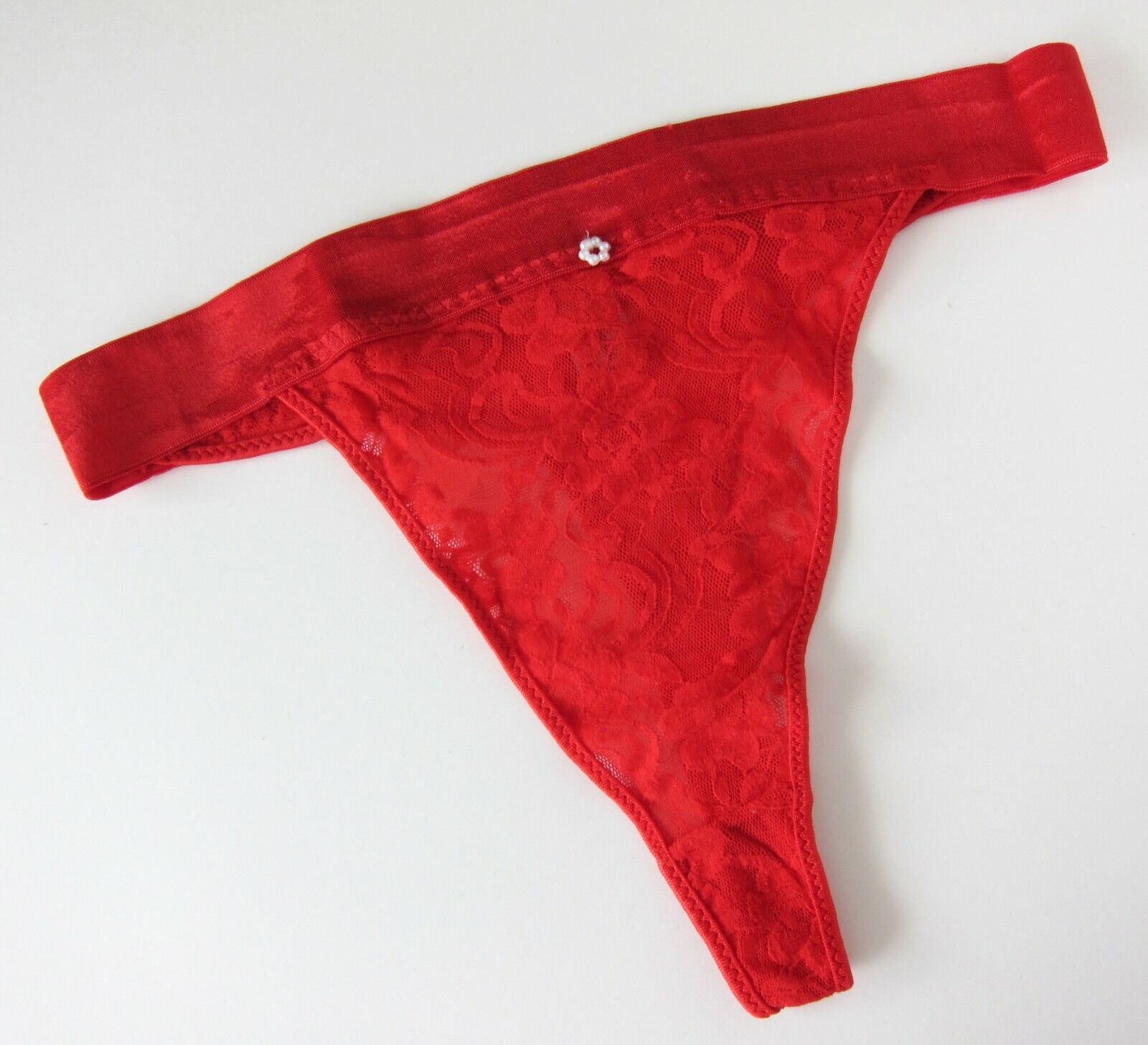 Retro Lace Thong Dried Cherry Red