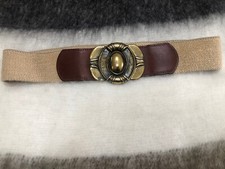 90s Omega Style Canvas Belt Brass Buckle M/L