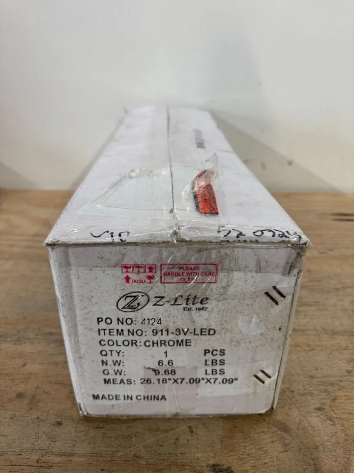 Z-Lite 911-3V-LED Sempter 3 Luces 21"W Luz Baño, Cromo *LEER* Foto 4 de 4