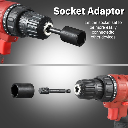 49 PCS 3/8" Drive Impact Socket Set 6-Point Standard SAE & Metric Sockets 8-22MM - Picture 6 of 17