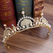 Rhinestone Tiara Bride Mermaid Party Shell Headband Crystal Pearl Headdress