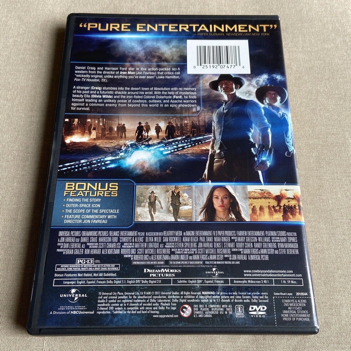 Cowboys & Aliens (DVD 2011 +Slipcover) Harrison Ford Daniel Craig 