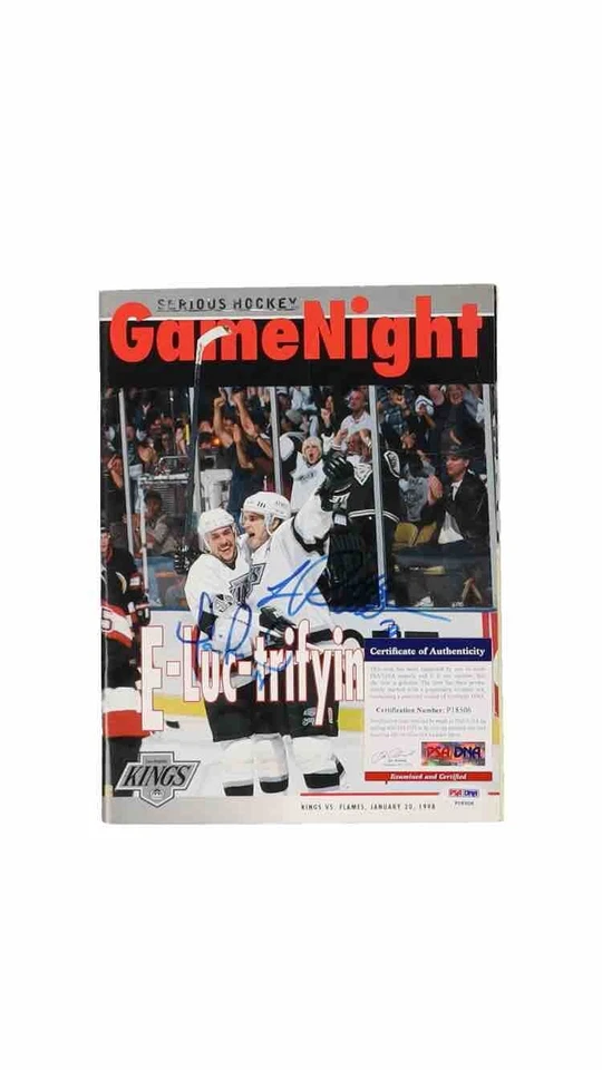Yanic Perreault & Luc Robitaille Signed Kings 1998 GameNight Mag PSA AUTO COA - Image 2 of 3
