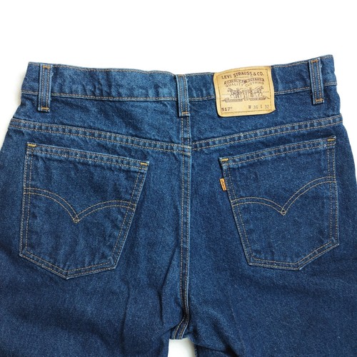Pantalones de mezclilla vintage Levis 517 naranja lengüeta azul para hombre 36/32 40517-0215 - años 80 EE. UU. - Imagen 8 de 12