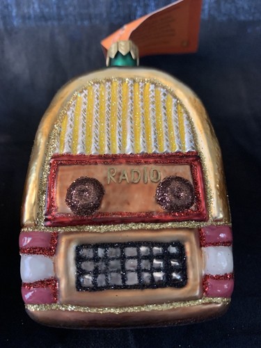 Collectible Christmas Tree Blown Glass Ornament Retro TV Television & Radio - Picture 4 of 7