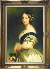 Antico dipinto olio fatto a mano vecchio maestro-arte nobildonna ragazza su tela 24"x36"