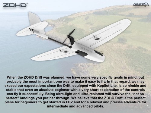 RC Airplane Aircraft Flying Wing ZOHD Drift 877mm Wingspan FPV Glider Plane PNP - Picture 10 of 22