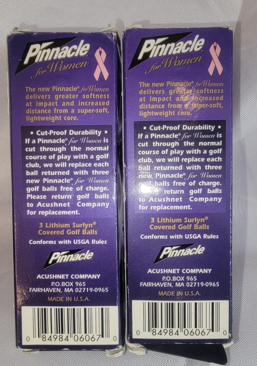 NEW Pinnacle For Women Golf Balls Cut Proof Breast Cancer Awareness