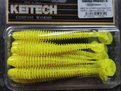 KEITECH Lures Swing Impact 4.0" 8 pcs JAPAN Strong scented Drop Shot jig Tackle - Picture 8 of 15