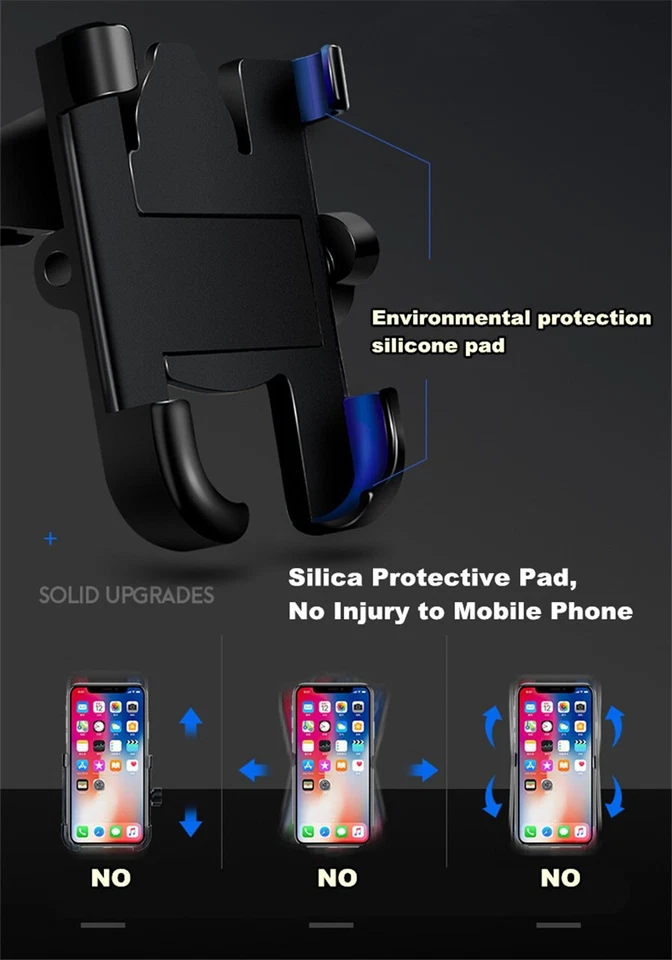 Motorcycle Handlebar Mount Phone Holder Bracket Non-slip Titanium CNC Aluminum - Изображение 3 из 4