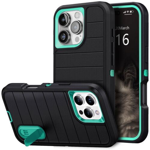 For iPhone 16 Pro Max/16 Pro/16+/16 Heavy Duty Stand Case Cover Screen Protector - Picture 4 of 32