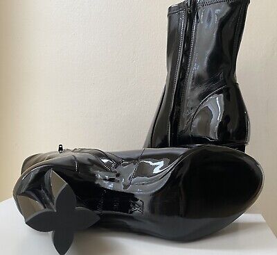 Louis Vuitton Black Patent Leather Silhouette Ankle Boots Size 39.5 Louis  Vuitton