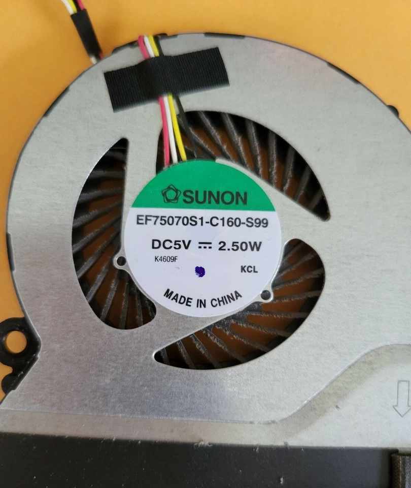 CPU Fan SUNON EF75070S1-C160-S99 Cooling Fan w/ Heat Sink, Screws from ACER Used - Image 3 of 4