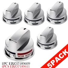 5 Pcs Compatible with LG Gas Range Stove LRG30855ST LRG30355ST LRG30357ST,sliver