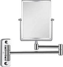 Qimh 3X Magnifying Wall Mounted Vanity Makeup Mirror | Rectangular 8x6 Inch with