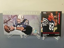 RAYMOND BERRY Signed Platinum #/2,500 1998 Signature Series Post Card w/ TICKET