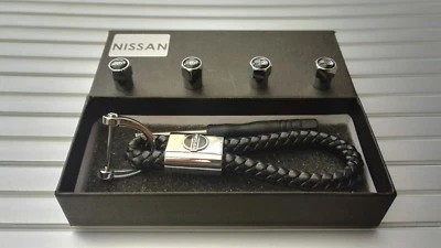 Nissan Luxury leather keyring keychain fob Gift box