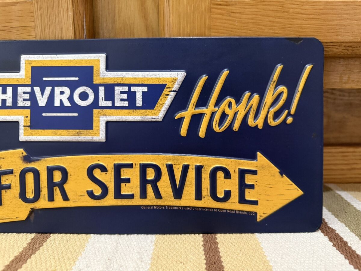輸入品 シボレー アローサイン CHEVROLET 矢印型 サインプレート Chevrolet Metal Sign Honk For Service Arrow Tools Shop