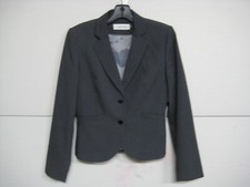 Calvin Klein Women's Blazer Jacket Gray Size 4 Career 2 Button Lined EUC