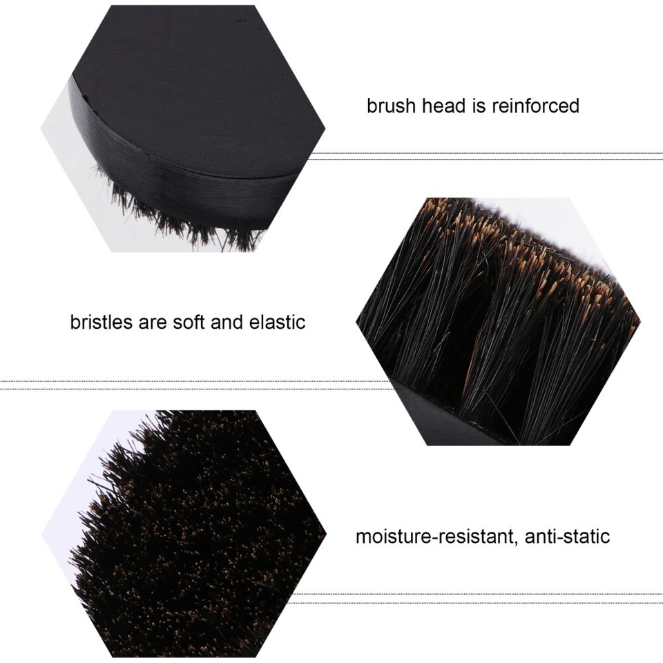 Horse Hair Beard Brush Beard Oil Brush Wooden Handle Beard Brush eBay