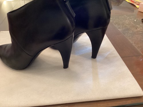 MARC BY MARC JACOBS BLACK LEATHER HIGH HEEL SHOES ANKLE BOOTS, SZ EU 37, US 6.5 - Picture 3 of 7