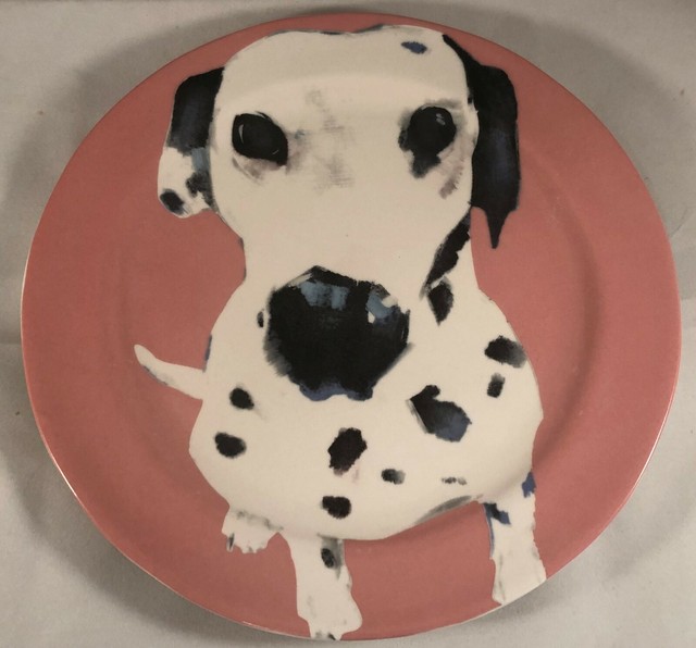 Sally Muir Anthropologie DogaDay Stoneware Dessert Plate Dalmation eBay