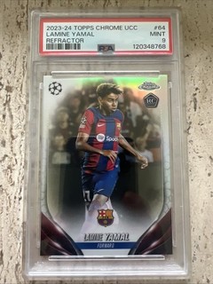 2023-24 Topps Chrome Uefa Club Competitions Refractor #64 Lamine Yamal Rc Psa 9
