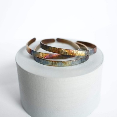 Refined Through Fire Cuff | Repurposed Automotive Copper Brake Line | Fire Patin