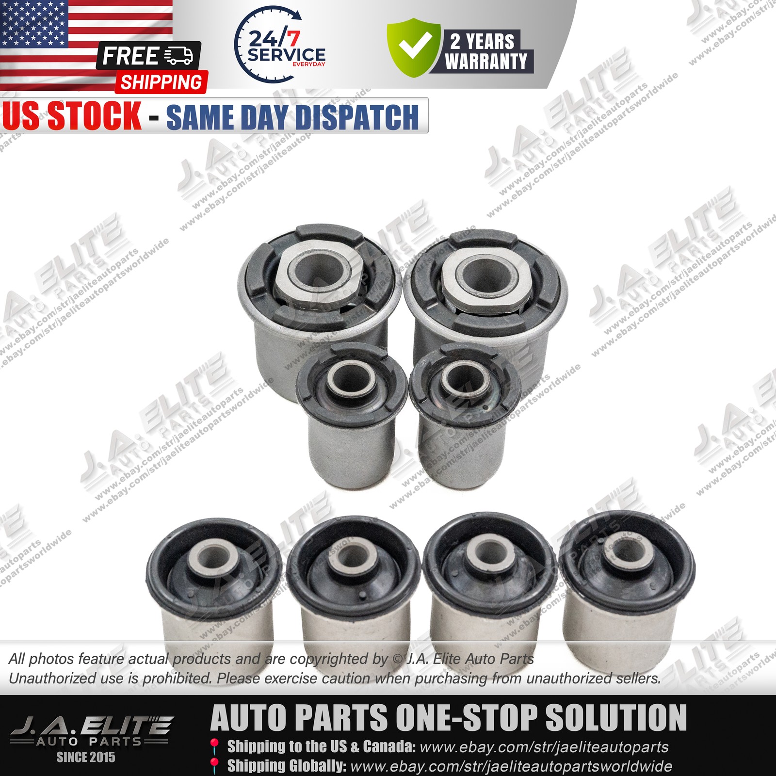 8pcs Front Upper &Lower Control Arm Bushing Kit fit Bentley Mulsanne