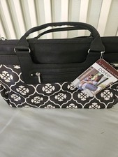 JJ Cole Collections Parker Diaper Bag Black/White Floral, Changing Pad Pockets