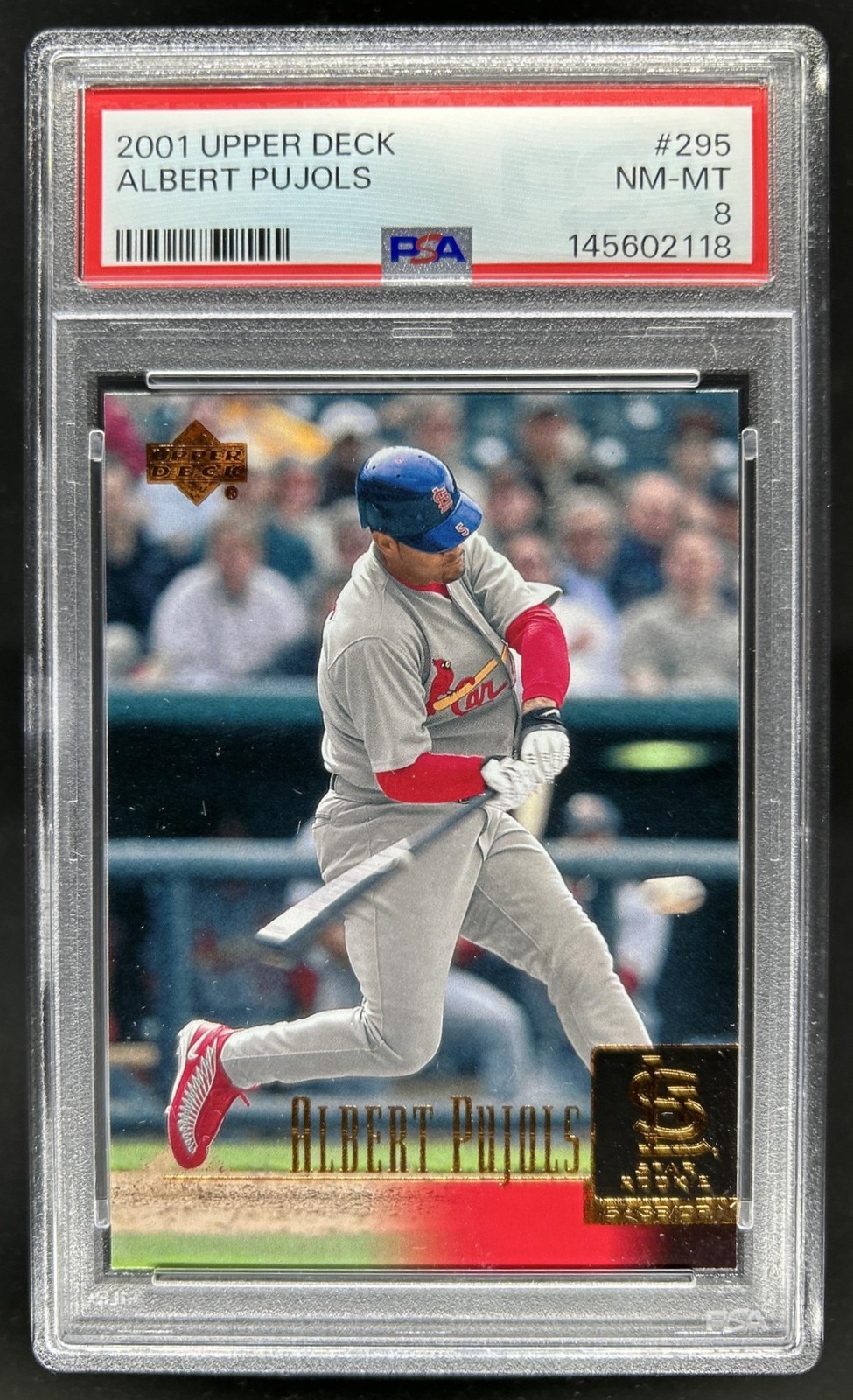 2001 Upper Deck Albert Pujols Rookie RC #295 Cardinals PSA 8