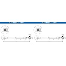 2X ATE BREMSSCHLAUCH BREMSSCHLÄUCHE HINTEN passend für SEAT LEON SKODA OCTAVIA 