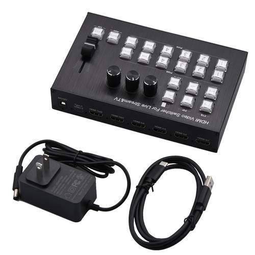 4K Video Switcher HD Camera Stream Live Production Broadcast Station Controller - Afbeelding 2 van 15