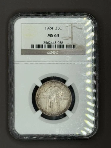 1924 Standing Liberty Quarter CERTIFIED NGC MS 64 Silver 25c
