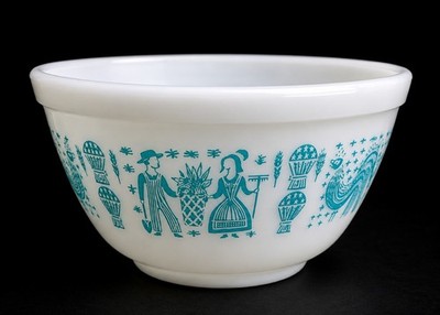 Vintage Pyrex 401 Amish Butterprint Turquoise 1.5 pt Mixing Bowl 5-3/4''