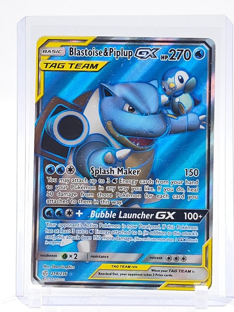 Blastoise & Piplup GX #214 (Cosmic Eclipse (2019))